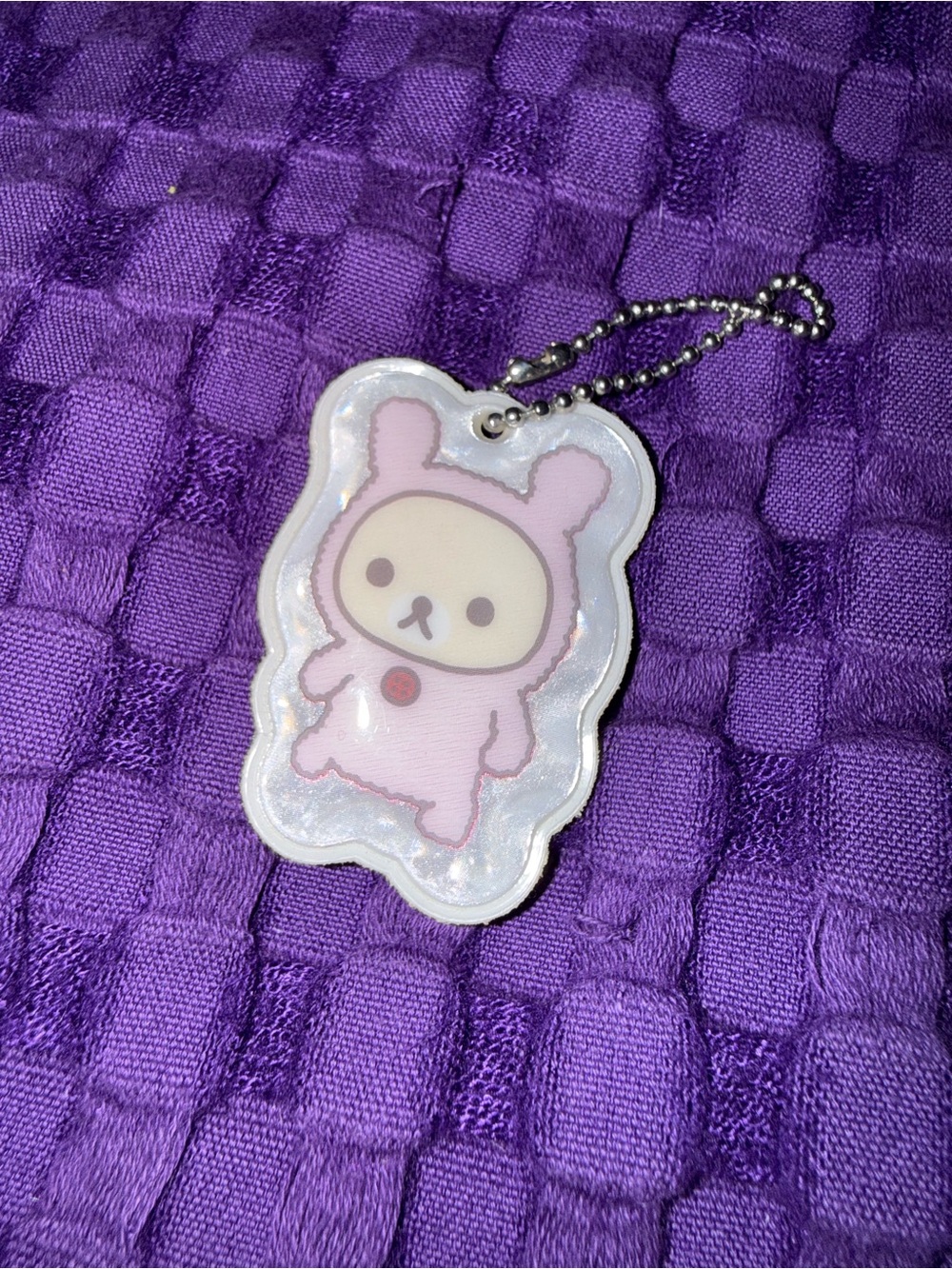 KoRilakkuma Pink Bunny Reflective Safety Keychain Charm